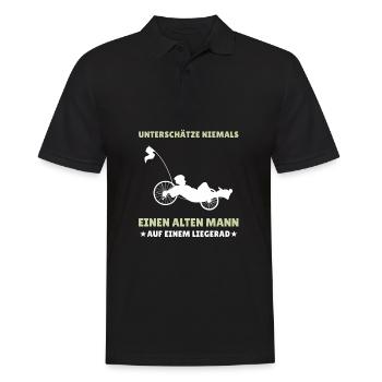 Herren Liegerad & Velomobil Sprüche Fahrrad - Männer Poloshirt - Schwarz - Vorne - Kai (181cm)