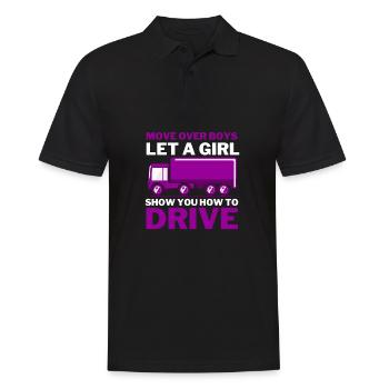 Damen Trucker Babe Lkw Fahrerin Fernfahrerin - Männer Poloshirt - Schwarz - Vorne - Kai (181cm)