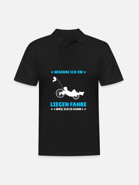 Herren Liegerad & Velomobil Sprüche Fahrrad - Männer Poloshirt - Schwarz