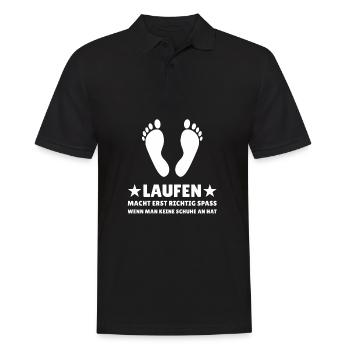 Barfußläufer Läufer Barfuß Joggen Barfuss Geschenk - Männer Poloshirt - Schwarz - Vorne - Kai (181cm)