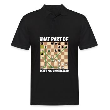 Chess Master Chess Club & Jeu d’échecs à 3 voies - Polo Homme - noir - Devant - Kai (181cm)
