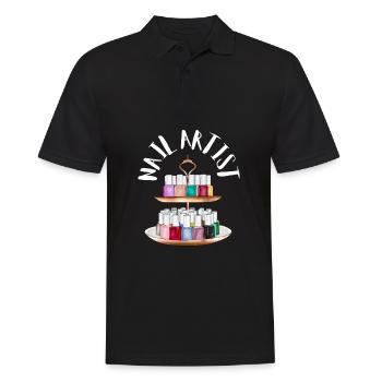 Nail Technician Nail Tech Artist Salon & - Men's Polo Shirt - black - Front - Kai (181cm)
