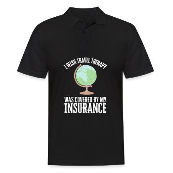 Travel World Backpacking Hiking Adventure Holiday - Men's Polo Shirt - black - Front - Kai (181cm)