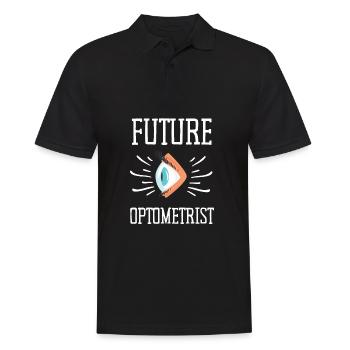Ophtalmologiste Optométriste Optométrie et Opticien - Polo Homme - noir - Devant - Kai (181cm)