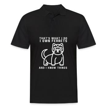 Furet Belette Pet Rongeur Animal Vateranian - Polo Homme - noir - Devant - Kai (181cm)
