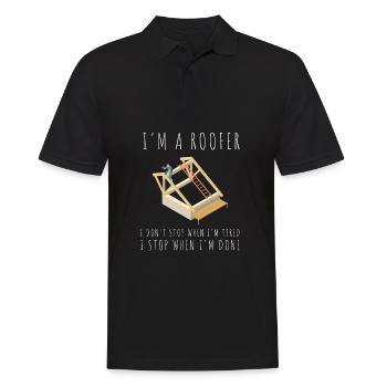 Roofer Roofing Contractor Construction Worker - Männer Poloshirt - Schwarz - Vorne - Kai (181cm)