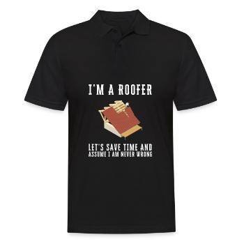 Roofer Roofing Contractor Construction Worker - Männer Poloshirt - Schwarz - Vorne - Kai (181cm)