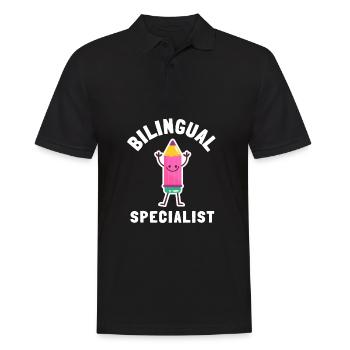 Dual Language Team Bilingual Teacher School Tutor - Männer Poloshirt - Schwarz - Vorne - Kai (181cm)