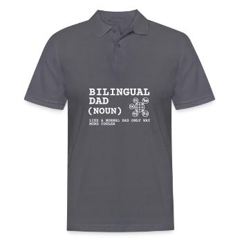 Dual Language Team Bilingual Teacher School Tutor - Men's Polo Shirt - charcoal grey - Front - Nico (186cm)