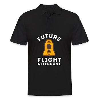 Flight Attendant Steward Stewardess Air Hostess - Männer Poloshirt - Schwarz - Vorne - Kai (181cm)