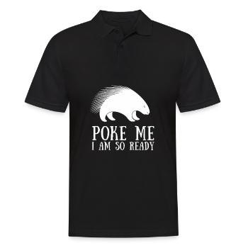 Porcupine Pig Hedgehog Rodent Hystricidae - Männer Poloshirt - Schwarz - Vorne - Kai (181cm)