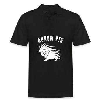 Porcupine Pig Hedgehog Rodent Hystricidae - Männer Poloshirt - Schwarz - Vorne - Kai (181cm)