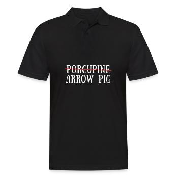 Porcupine Pig Hedgehog Rodent Hystricidae - Männer Poloshirt - Schwarz - Vorne - Kai (181cm)