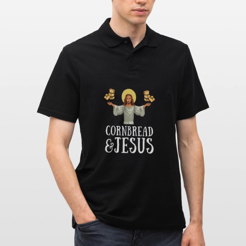 Cornbread Baking Cornmeal Muffins Batter Bread Männer Poloshirt