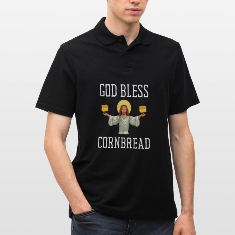 Cornbread Baking Cornmeal Muffins Batter Bread Männer Poloshirt