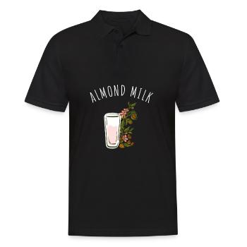 Almond Milk Dairy Free Vegan Milk Plant Based - Männer Poloshirt - Schwarz - Vorne - Kai (181cm)