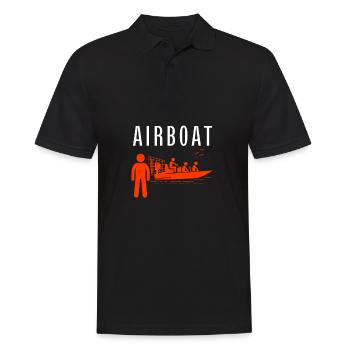 Hydroplane des marais Fanboat Airboating Hover - Polo Homme - noir - Devant - Kai (181cm)