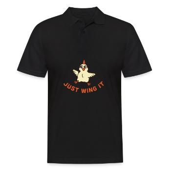 Chicken Wings Fried Chicken And Chicken Nuggets - Männer Poloshirt - Schwarz - Vorne - Kai (181cm)