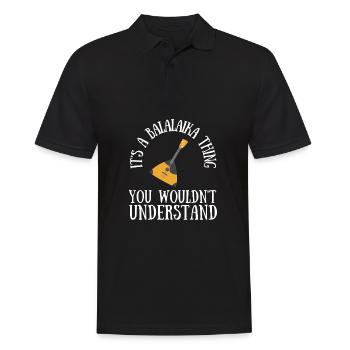 Balalaika Guitar Ukulele Baglama Russian Folk - Männer Poloshirt - Schwarz - Vorne - Kai (181cm)