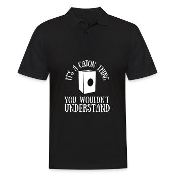 Cajon Box Drum Instrument Peruvian Cajon - Männer Poloshirt - Schwarz - Vorne - Kai (181cm)