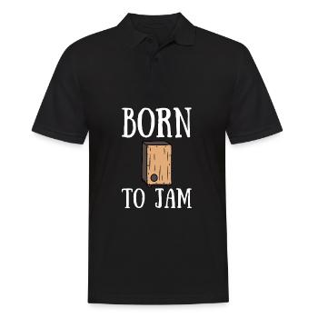 Cajon Box Drum Instrument Peruvian Cajon - Männer Poloshirt - Schwarz - Vorne - Kai (181cm)