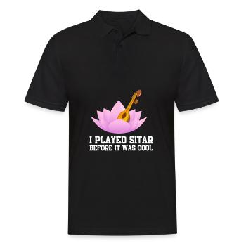Sitar Instrument Indian Hindustani Music String - Männer Poloshirt - Schwarz - Vorne - Kai (181cm)