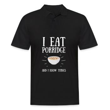 Porridge Cereal Grits Kasha Upma Rice And Oats - Men's Polo Shirt - black - Front - Kai (181cm)