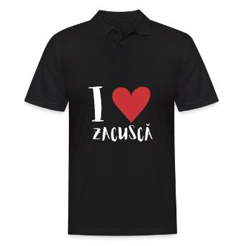 Zacusca Mamaliga Romanian Moldovian Romanian Food - Männer Poloshirt - Schwarz - Vorne - Kai (181cm)