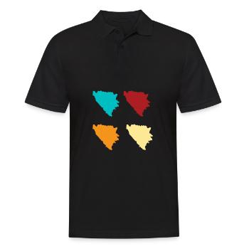 Bosnie Burek Bosnie-Herzégovine patriotique - Polo Homme - noir - Devant - Kai (181cm)
