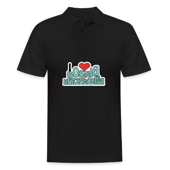 Bosnie Burek Bosnie-Herzégovine patriotique - Polo Homme - noir - Devant - Kai (181cm)