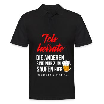 JGA Heiraten Hochzeit Feiern Party Bier Sprüche - Männer Poloshirt - Schwarz - Vorne - Kai (181cm)