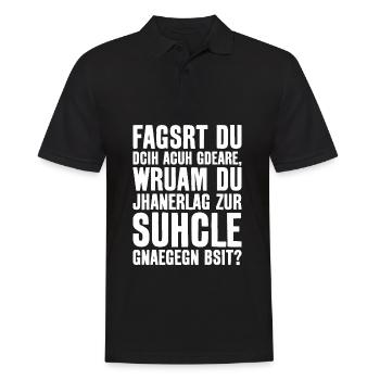SCHULE ABSCHLUSS ABI REALSCHULE GYMNASIUM - Männer Poloshirt - Schwarz - Vorne - Kai (181cm)