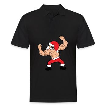 Noël drôle père Noël Noël - Polo Homme - noir - Devant - Kai (181cm)