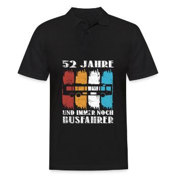 Busfahrer 52 Jahre Busfahren Beruf 52 Geburtstag - Männer Poloshirt - Schwarz - Vorne - Kai (181cm)