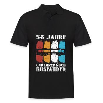 Busfahrer 58 Jahre Busfahren 58 Geburtstag - Männer Poloshirt - Schwarz - Vorne - Kai (181cm)