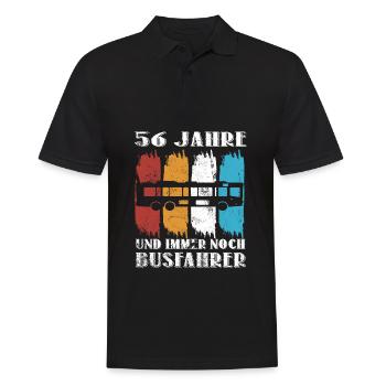 Busfahrer 56 Jahre Busfahren Beruf 56 Geburtstag - Männer Poloshirt - Schwarz - Vorne - Kai (181cm)