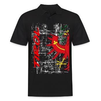 Tirol T-Shirt Tiroler Adler Retro Look - Männer Poloshirt - Schwarz - Vorne - Kai (181cm)