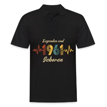 Geburtstag 1961 Herzschlag Retro Vintage Spruch - Männer Poloshirt - Schwarz - Vorne - Kai (181cm)