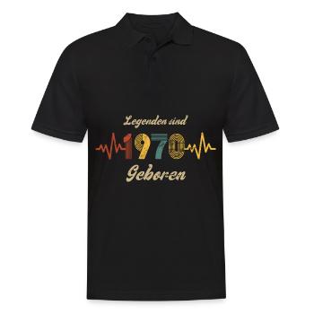 Geburtstag Baujahr 1970 Vintage Retro Spruch - Männer Poloshirt - Schwarz - Vorne - Kai (181cm)