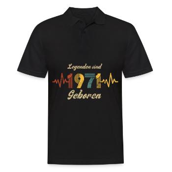 1971 Geburtstag Herzschlag Vintage Retro Spruch - Männer Poloshirt - Schwarz - Vorne - Kai (181cm)