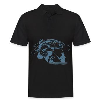 Fishing Fishing Fisherman Sport - Men's Polo Shirt - black - Front - Kai (181cm)
