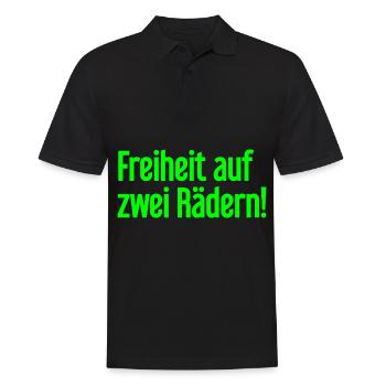 Freedom on Two Wheels - Cyclist Design - Men's Polo Shirt - black - Front - Kai (181cm)