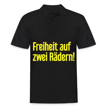 Freedom sur deux roues - Cyclist Design - Polo Homme - noir - Devant - Kai (181cm)
