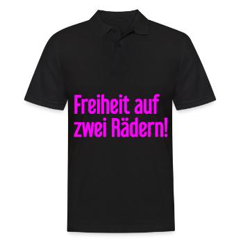 Freedom on Two Wheels - Cyclist Design - Men's Polo Shirt - black - Front - Kai (181cm)