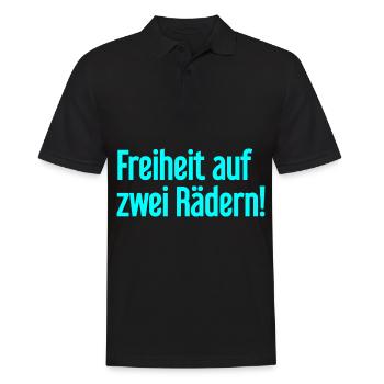 Freedom on Two Wheels - Cyclist Design - Men's Polo Shirt - black - Front - Kai (181cm)