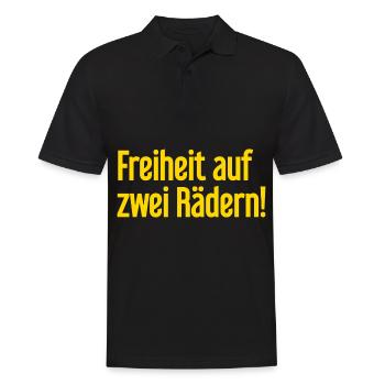 Freedom on Two Wheels - Cyclist Design - Men's Polo Shirt - black - Front - Kai (181cm)