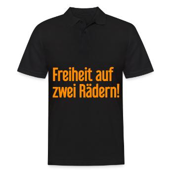 Freedom on Two Wheels - Cyclist Design - Men's Polo Shirt - black - Front - Kai (181cm)