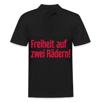Freedom on Two Wheels - Cyclist Design - Men's Polo Shirt - black - Front - Kai (181cm)