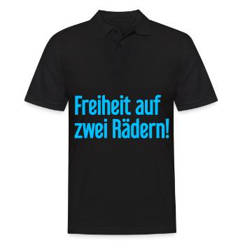 Freedom sur deux roues - Cyclist Design - Polo Homme - noir - Devant - Kai (181cm)