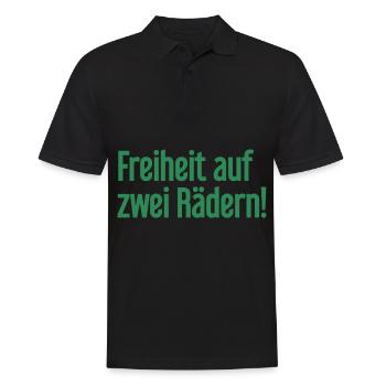 Freedom on Two Wheels - Cyclist Design - Men's Polo Shirt - black - Front - Kai (181cm)